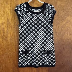 STYLE & CO Black & White Sweater Mini Dress Sz S